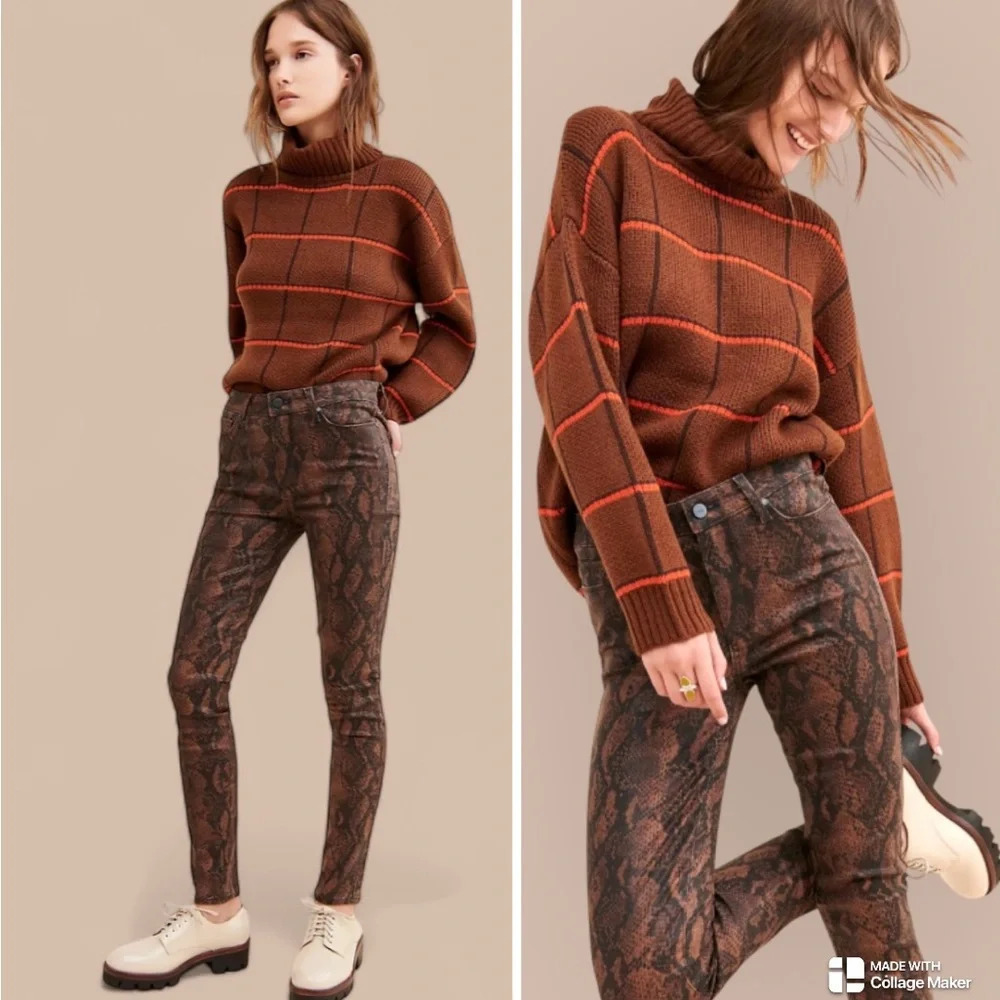 Anthropologie Paige Hoxton snakeskin jeans